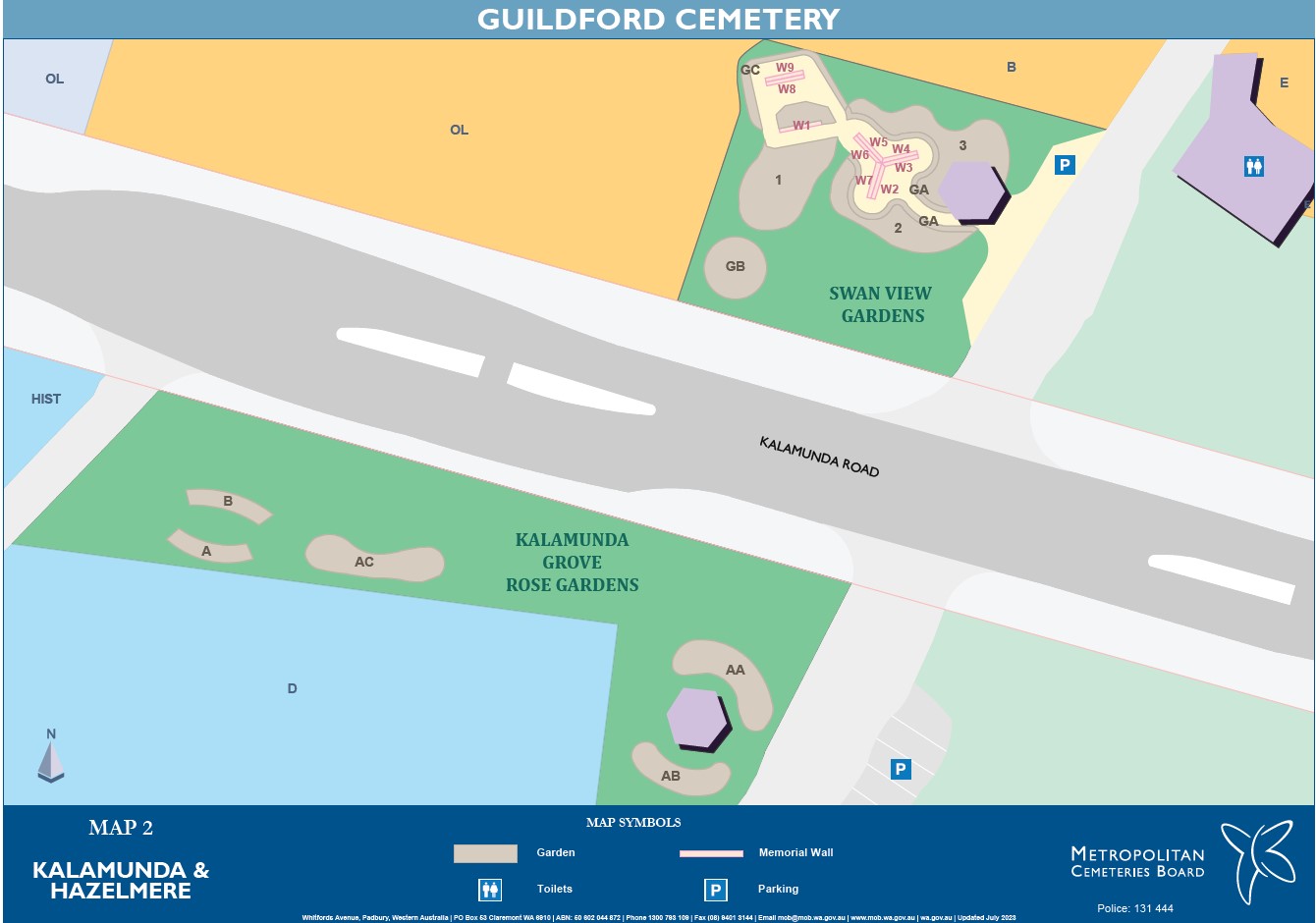 Kalamunda and Hazelmere Gardens Map