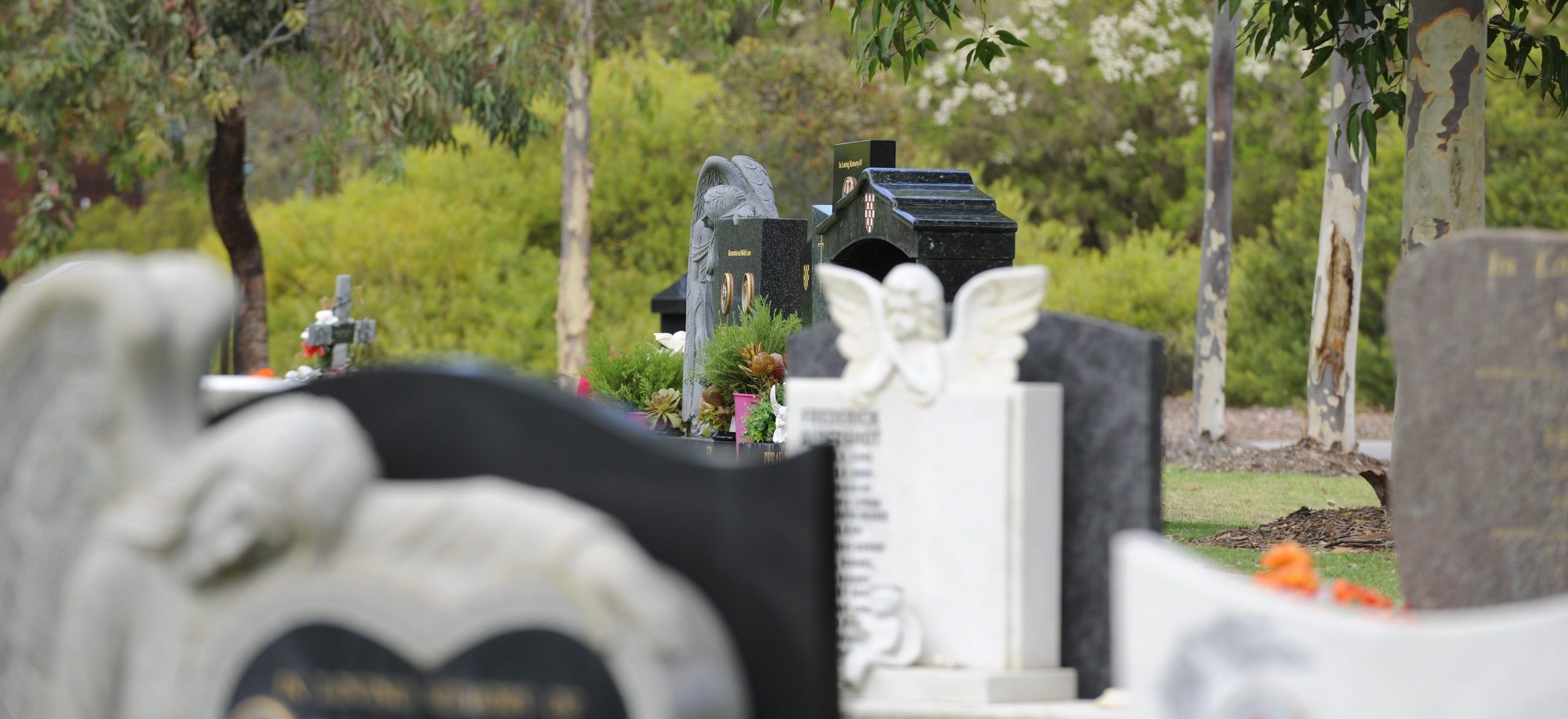 burial headstones at Rockingham Regional Memorial Park