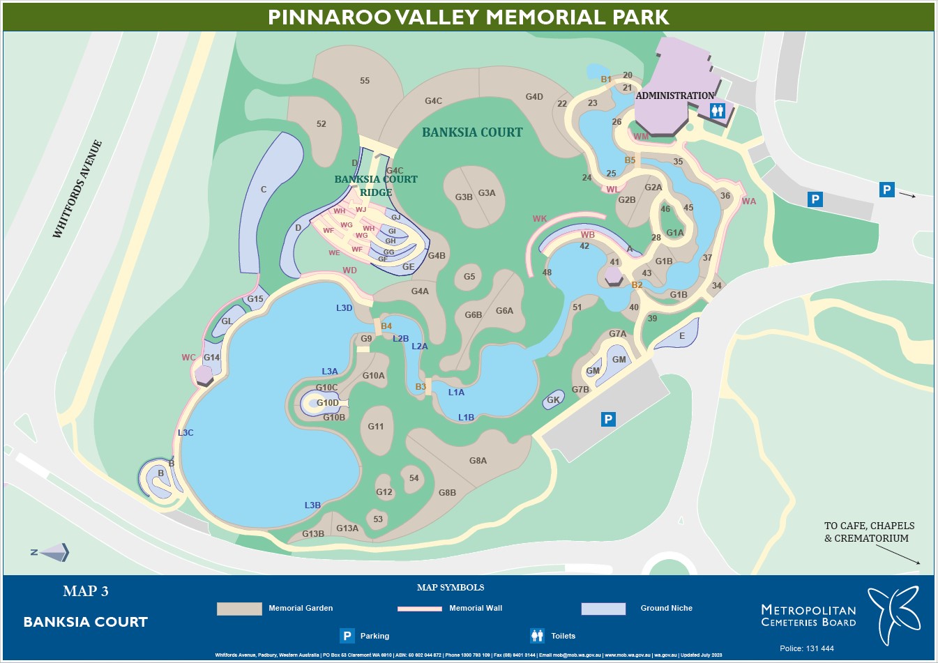 Map 3 Banksia Court Pinnaroo Valley Memorial Park
