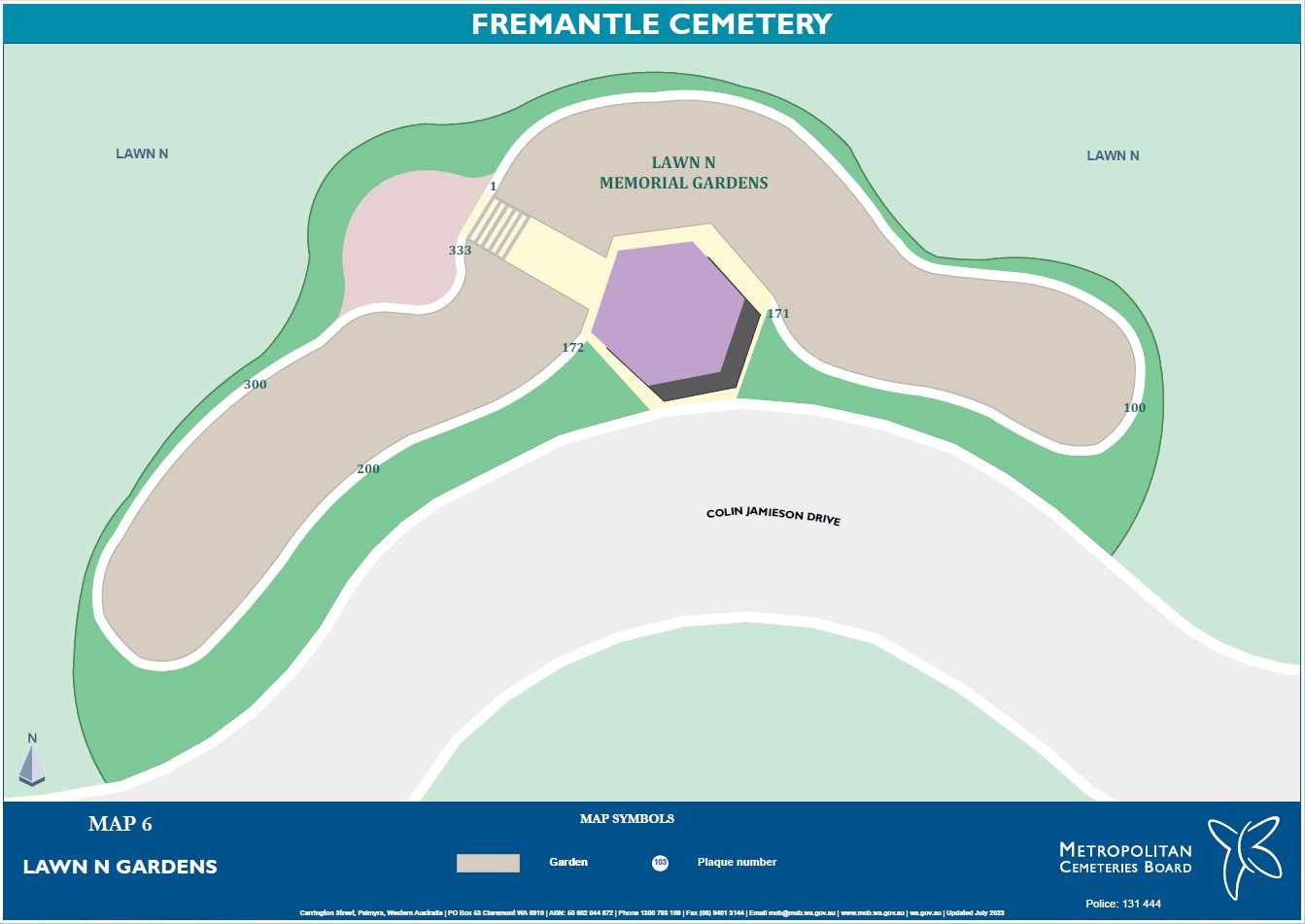 Map 6 Lawn N Gardens Fremantle Cemetery