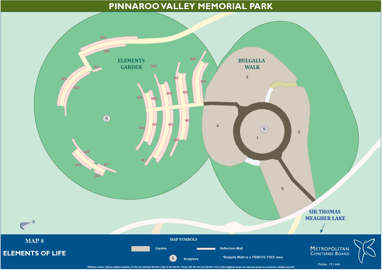 Map 8 Elements Memorial Gardens Pinnaroo Valley Memorial Park