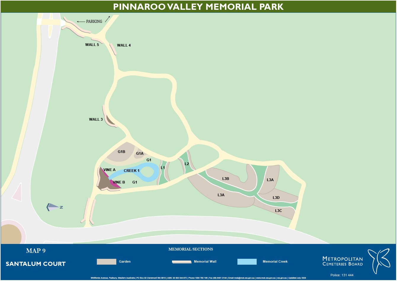 Map 9 Santalum Court Pinnaroo Valley Memorial Park