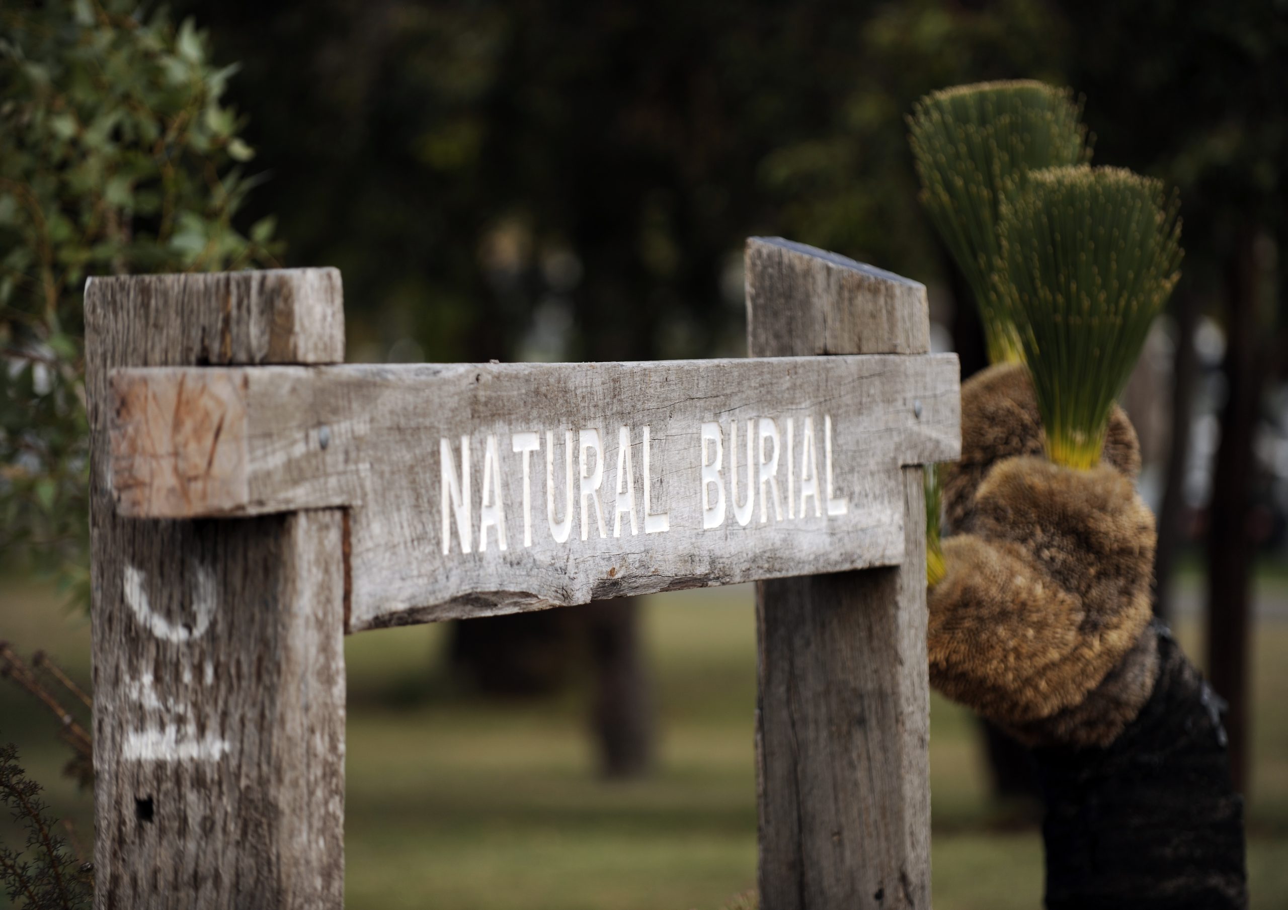 Natural Burials sign post